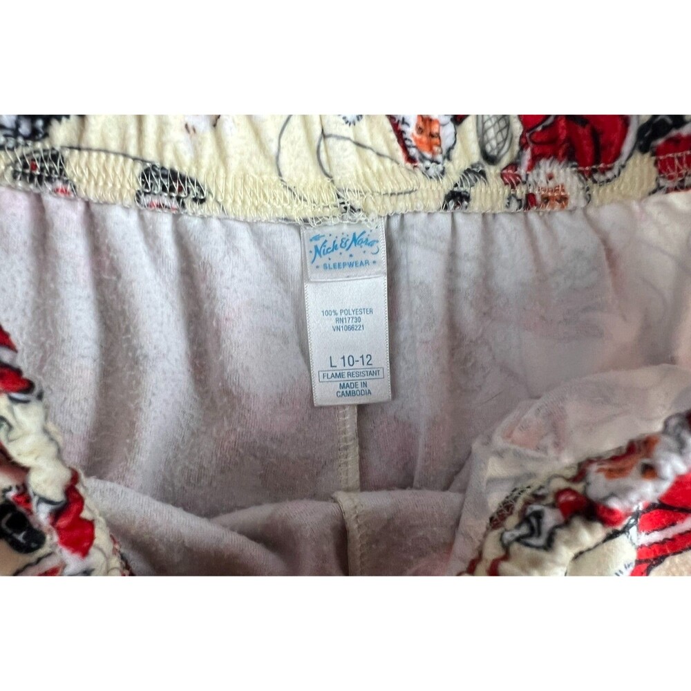 Nick & Nora Sleepwear Unisex Kid 2-pc Vintage Santa Winter Sports Pajama Set L - Picture 12 of 12